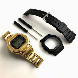 G-Shock Mod Gold PVD Casio Steel Bezel Bracelet Full Custom Metal